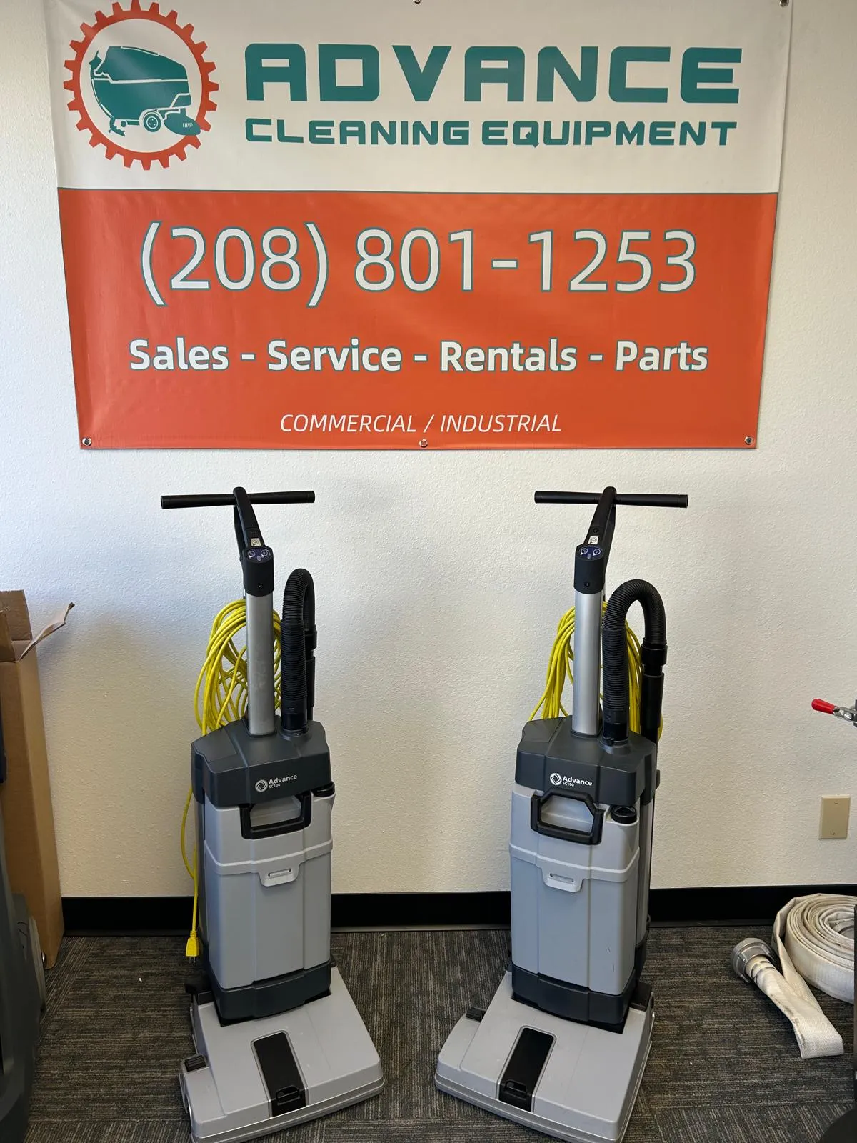 Ride-on floor scrubber at Advance Cleaning Equipment
